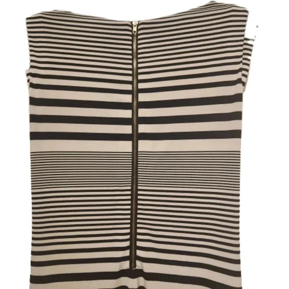 Tahari black & white sleeveless dress w/ gold zippered back Size 8 - Picture 7 of 7